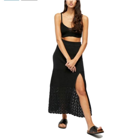 FREE PEOPLE | Bari Knit Column Maxi Skirt - Picture 1 of 9